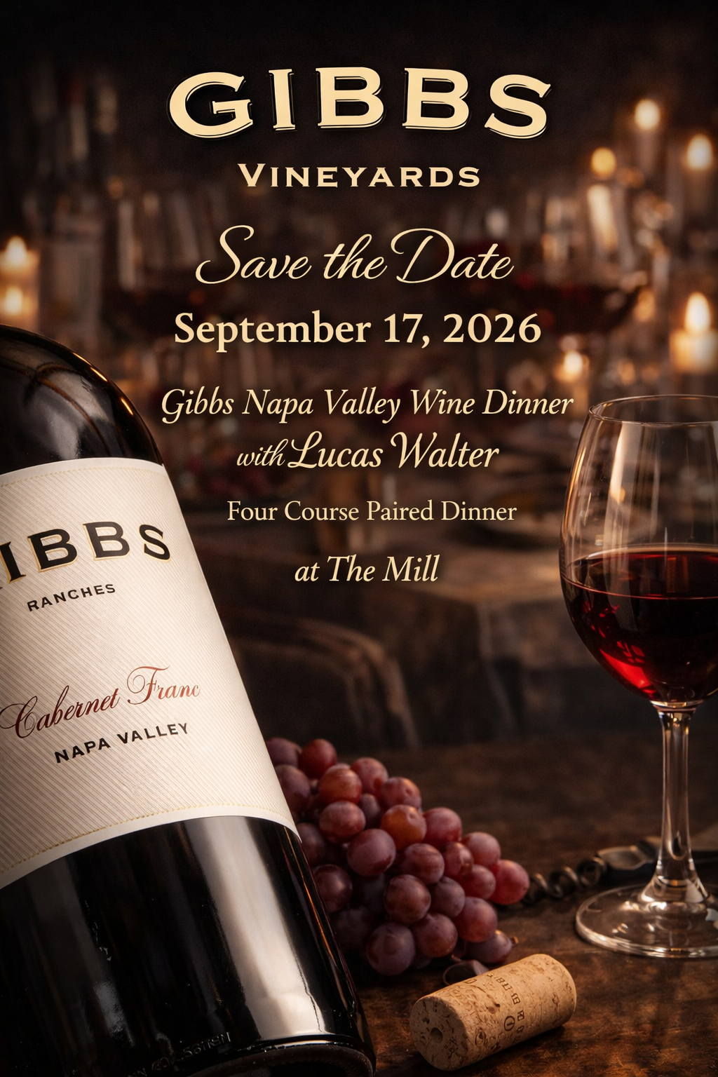 Save the Date - Gibbs Wine Dinner (Sept. 26, 2026) - Taylor's Wine Shop