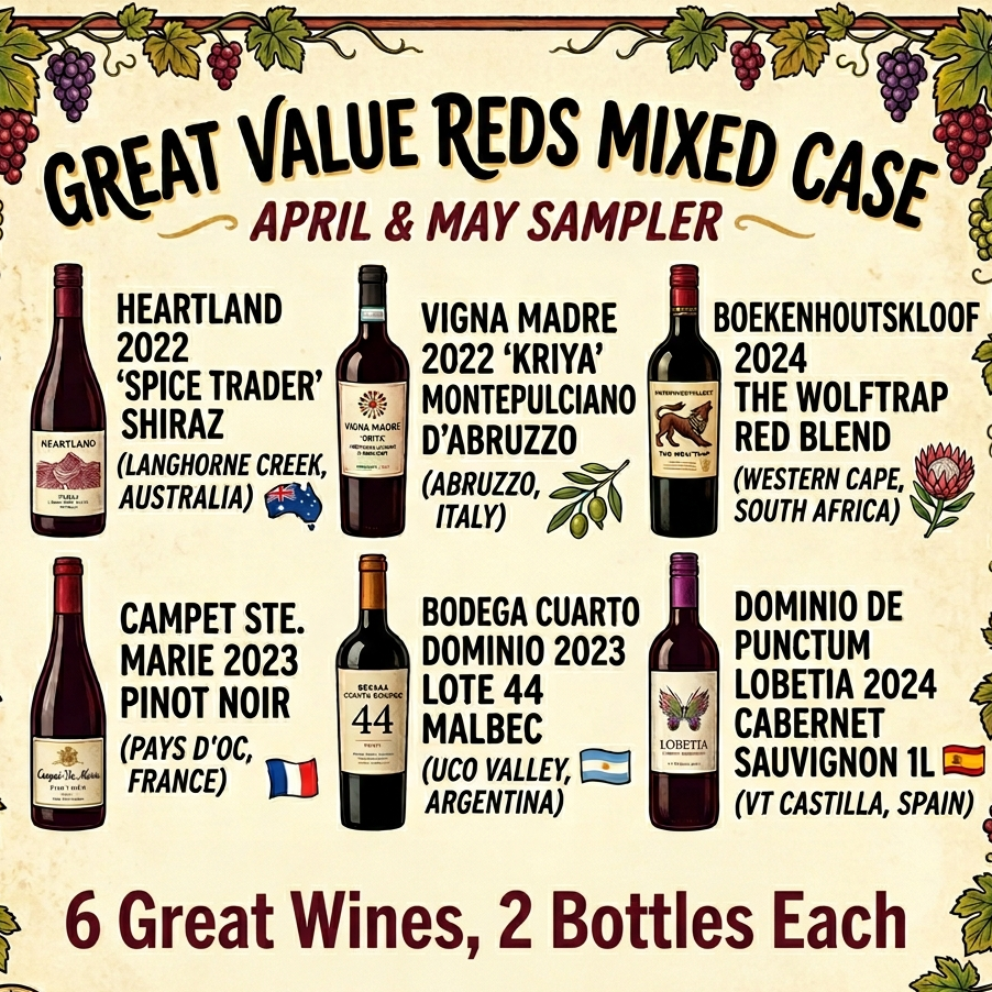 Great Value Reds Mixed Case - April & May 2026 - Taylor's Wine Shop