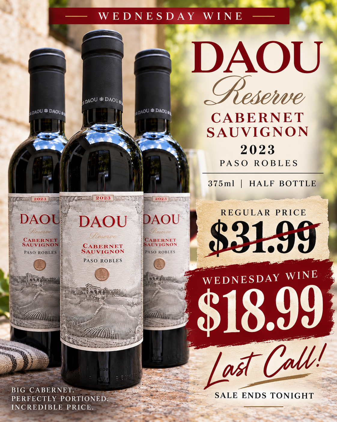 Daou Vineyards 2023 Reserve Cabernet Sauvignon 375ml (Half Bottle)