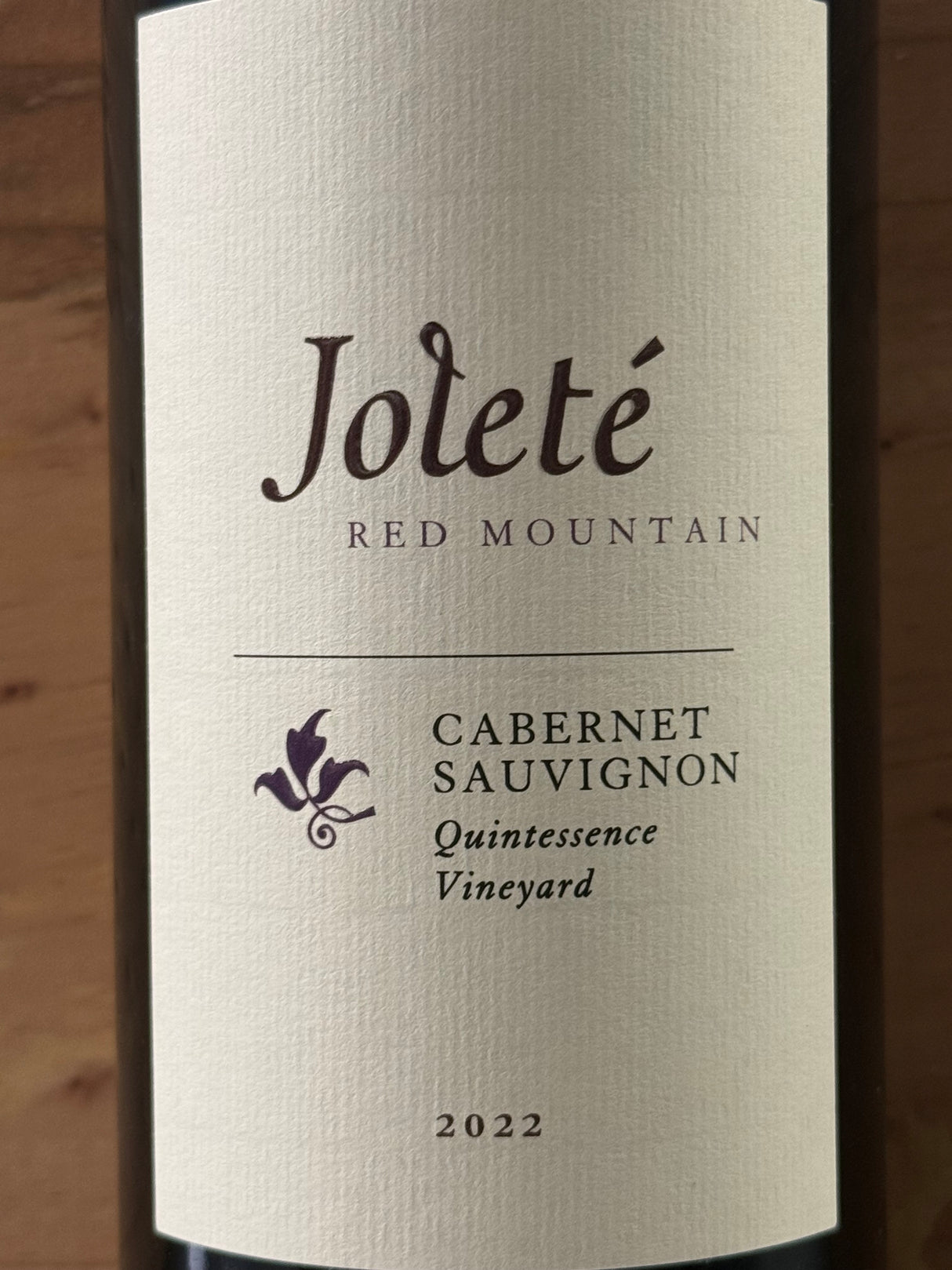Jolete Wines 2022 Red Mountain Cabernet Sauvignon Quintessence Vineyard