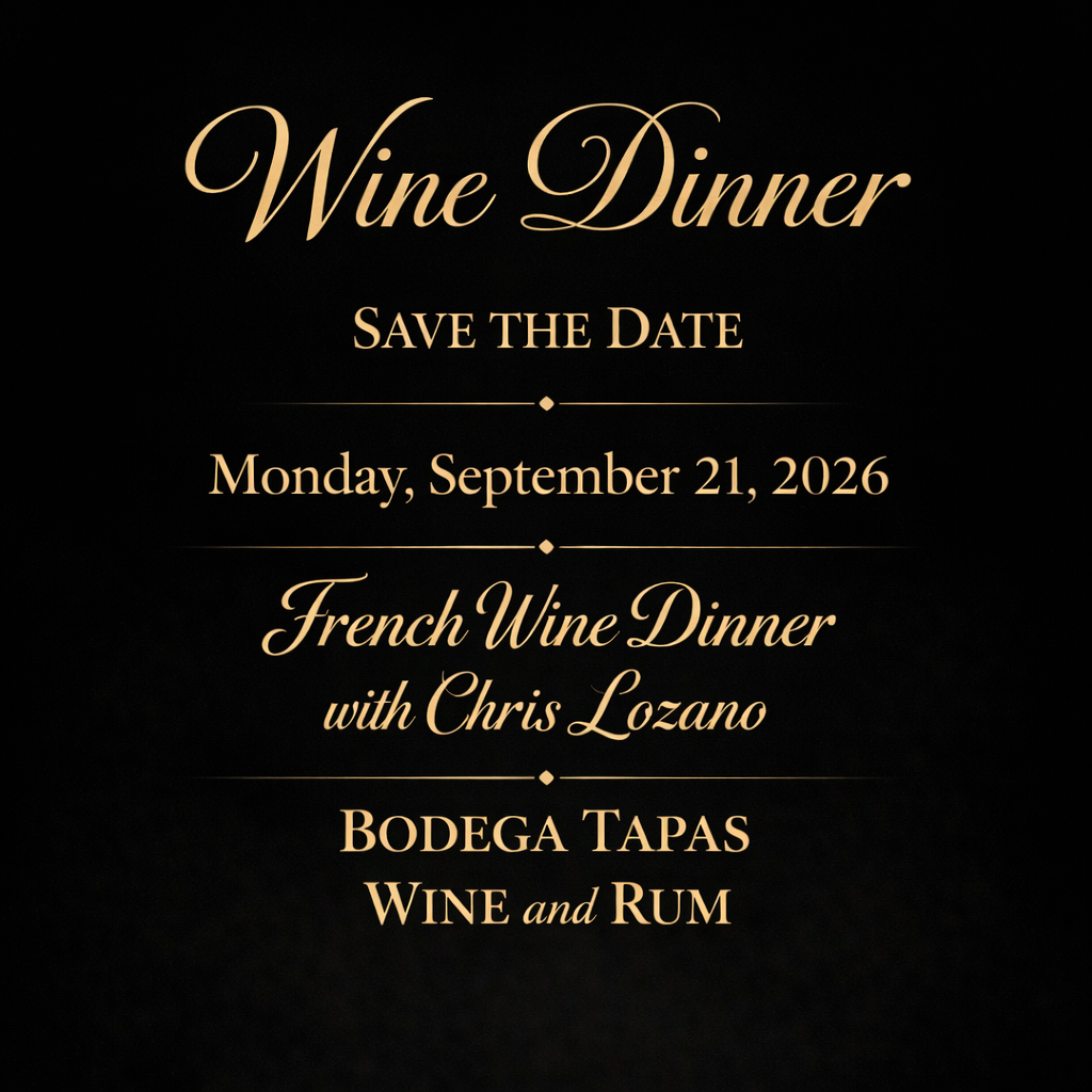 Save the Date - French Wine Dinner (Sept. 21, 2026)